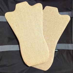 Pair burlap necklace display easels